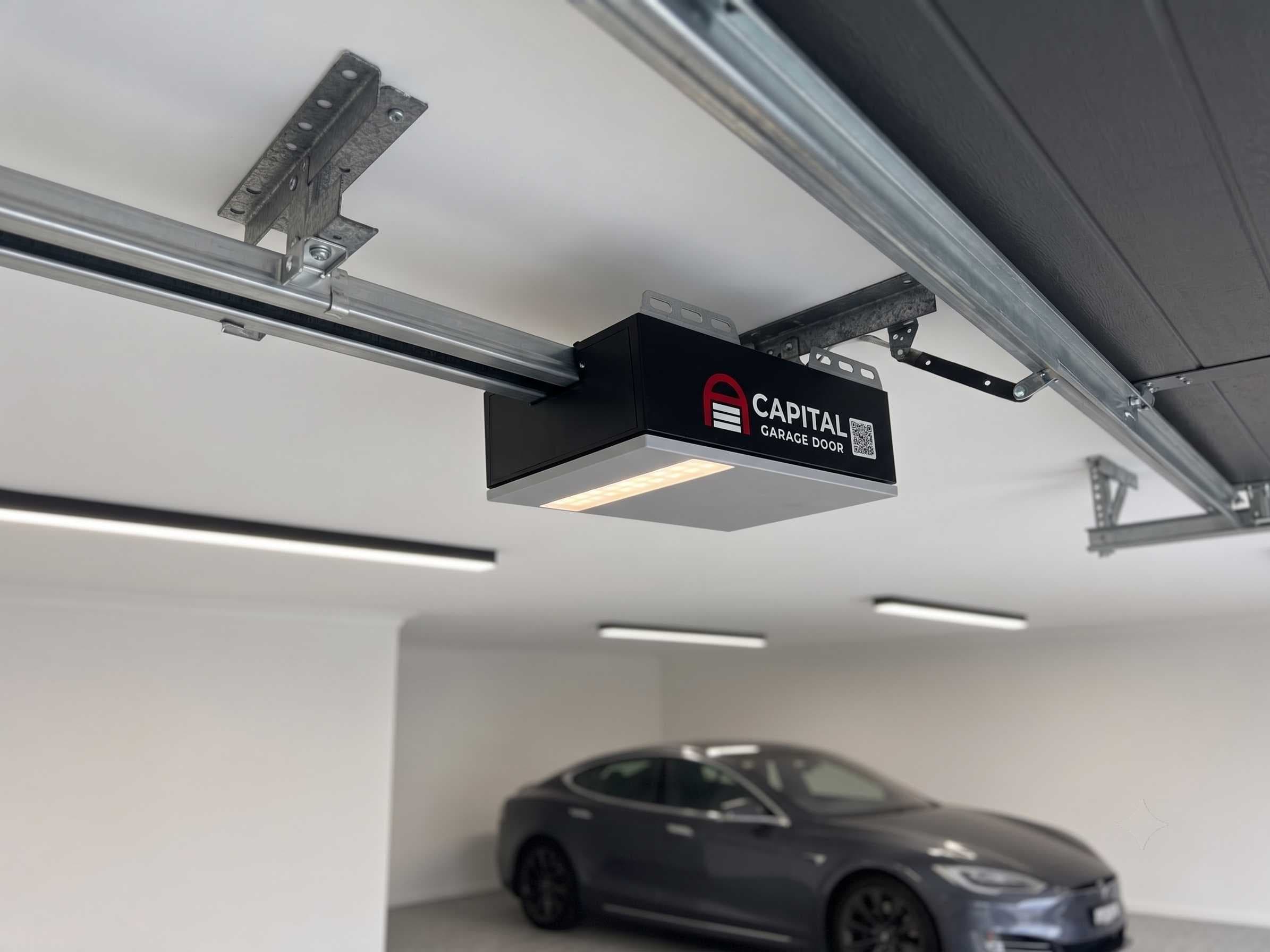 Capital garage door motor installed on a sectional door in a modern Perth garage